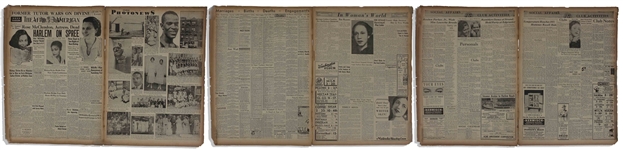 ''The Afro-American'' Newspaper From July 1936 -- ''17 ATHLETES SAIL FOR BERLIN'' in Red At Top of Front Page